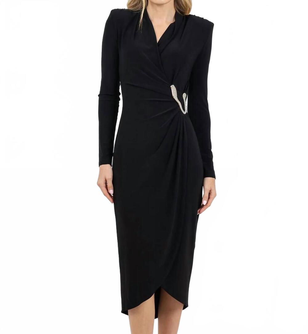 NEW JOSEPH RIBKOFF silky knit sheath dress in black
